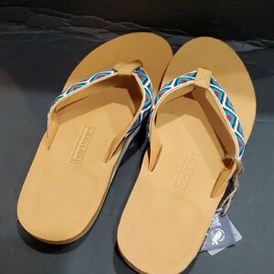 Hari Mari‎ Fields Camino men's wheat Flip Flops Size 12 brand new